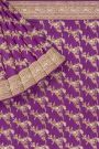 Banarasi Silk Cross Jaal Purple Saree