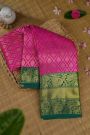 Kanchipuram Silk Floral Buttis Pink Saree