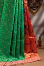 Paithani Silk Checks And Buttis Green Saree