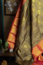 Kanchipuram Silk Checks Mehendi Green Saree