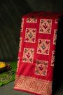 Banarasi Silk Boxes Maroon Saree