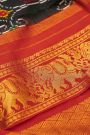 Kanchi Ikat Silk All Over Black Saree