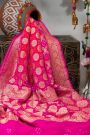 Banarasi Georgette Buttis Pink Saree