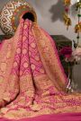 Banarasi Georgette Floral Buttis Onion Pink Saree