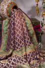 Banarasi Georgette Cross Checks Lavender Saree