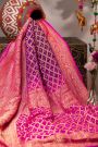 Banarasi Georgette Cross Checks Purple Saree