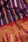 Banarasi Silk Lines Dark Purple Saree