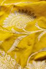 Banarasi Silk Florals Jaal Yellow Saree