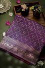 Banarasi Silk Buttis Purple Saree