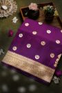 Banarasi Silk Buttis Purple Saree