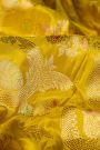 Banarasi Silk Florals Jaal Mustard Saree