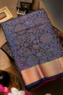 Coimbatore Soft Silk Florals Jaal Royal Blue Saree