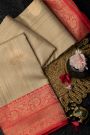 Matka Banarasi Matka Silk Buttis Beige Saree