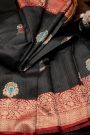Matka Banarasi Matka Silk Buttis Black Saree