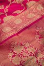 Banarasi Silk Florals Jaal Peach Pink Saree