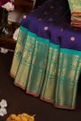 Gadwal Silk Buttis Royal Blue Saree