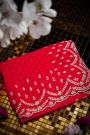 Designer Crepe Red  Embroidery Work Saree