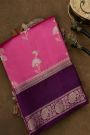 Matka Silk Banarasi Pink Saree