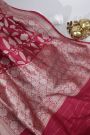 Matka Banarasi Silk Pink Saree