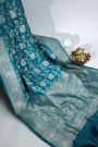 Matka Banarasi Silk Blue Saree