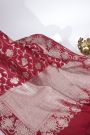 Matka Banarasi Silk Red Saree