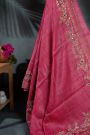 Fancy Tussar Work Rose Pink  Saree