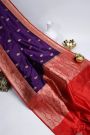 Banarasi Silk Dark Violet Saree