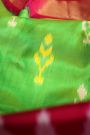 Ikat Silk Parrot Green Saree
