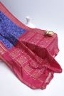 Ikat Silk Royal Blue Saree