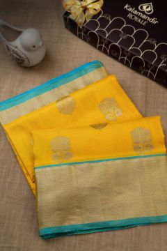 Venkatagiri Silk Buttis Yellow Saree