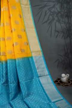 Venkatagiri Silk Buttis Yellow Saree