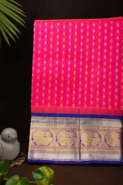 Brown woven cotton silk saree with blouse - Griva Designer - 3849729